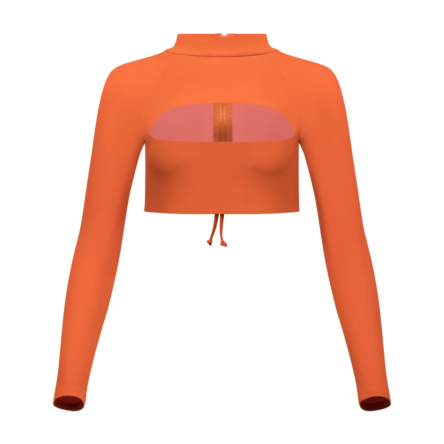 Women's Yellow / Orange Lydia Cutout Long Sleeve Bikini Top Extra Small MIGA Swimwear