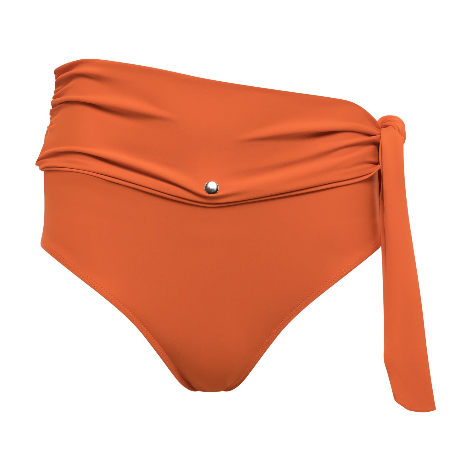 Women's Yellow / Orange Lydia High-Waisted Belt Bikini Bottom Extra Small MIGA Swimwear