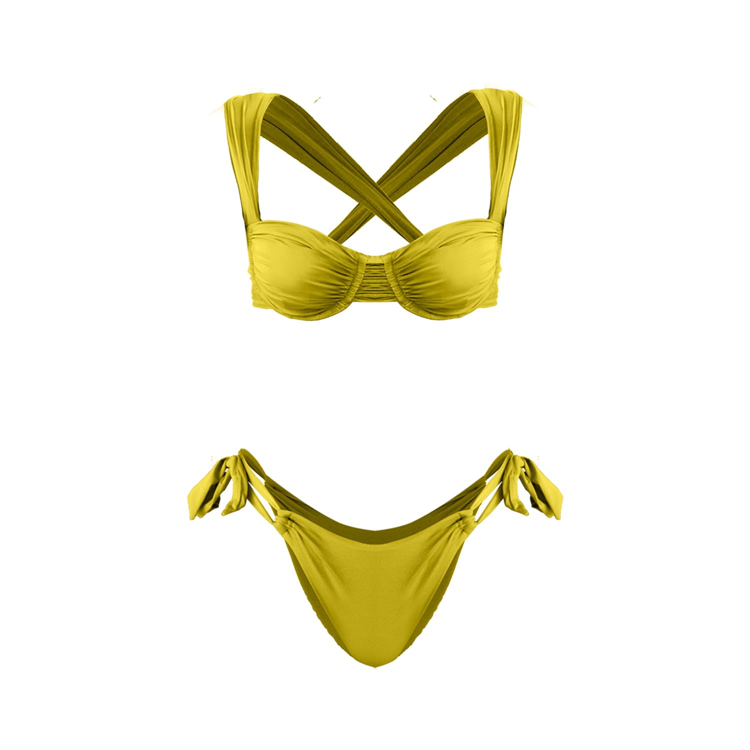Women's Yellow / Orange Nirvana Underwire Shell Bikini Extra Small Movom