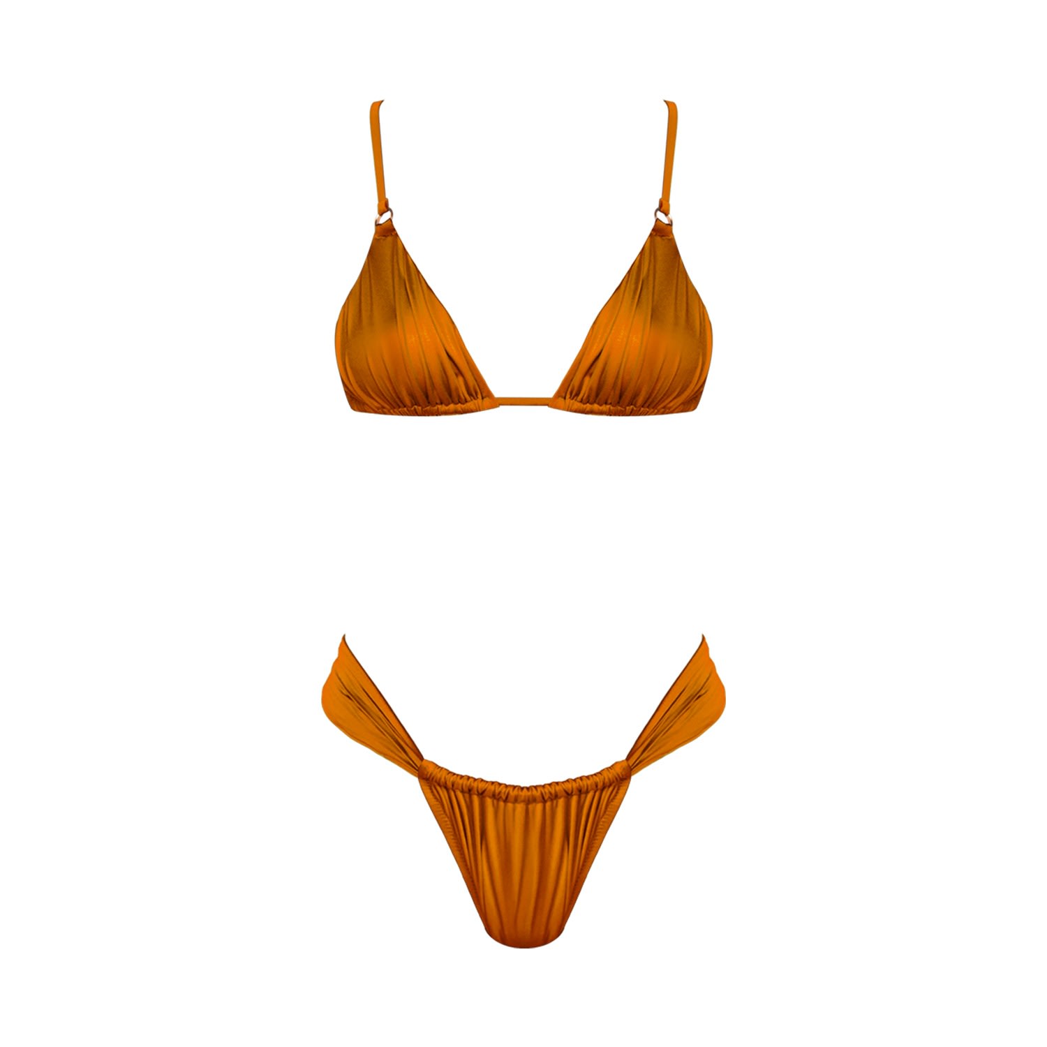 Women's Yellow / Orange Valeria Triangle Bikini Extra Small Movom