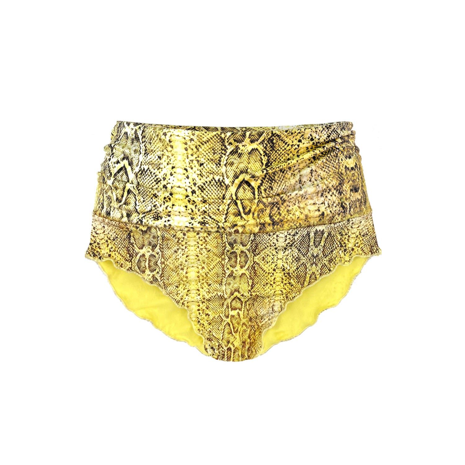 Women's Yellow / Orange Yellow Eco Snake Printed Bikini Shorts Medium ELIN RITTER IBIZA