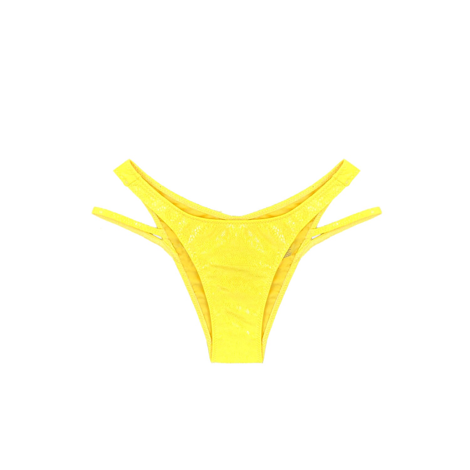 Women's Yellow / Orange Yellow Metallic High-Leg Bikini Bottom Chloe Large ELIN RITTER IBIZA