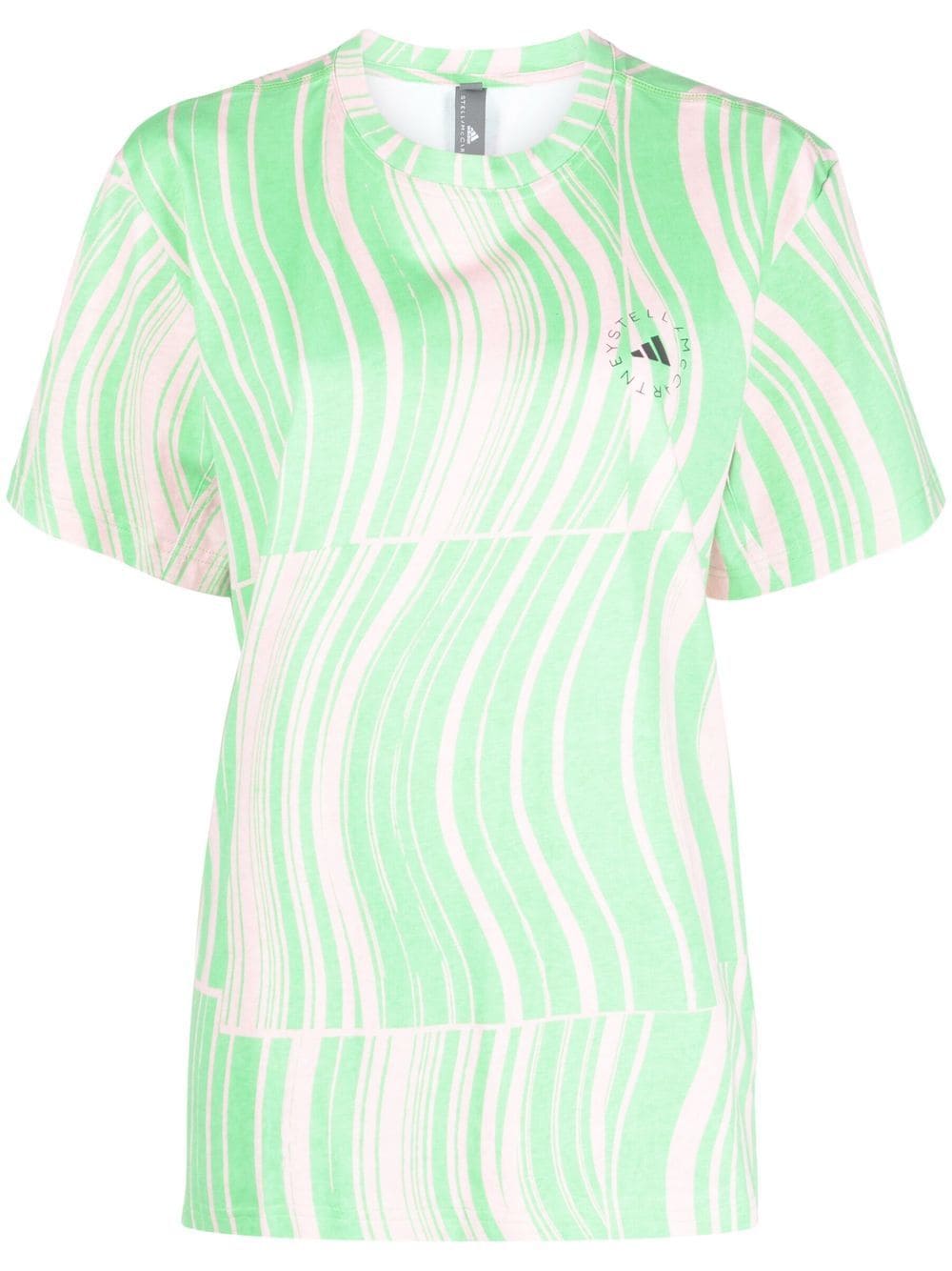 adidas by Stella McCartney abstract-print organic cotton T-shirt - Green