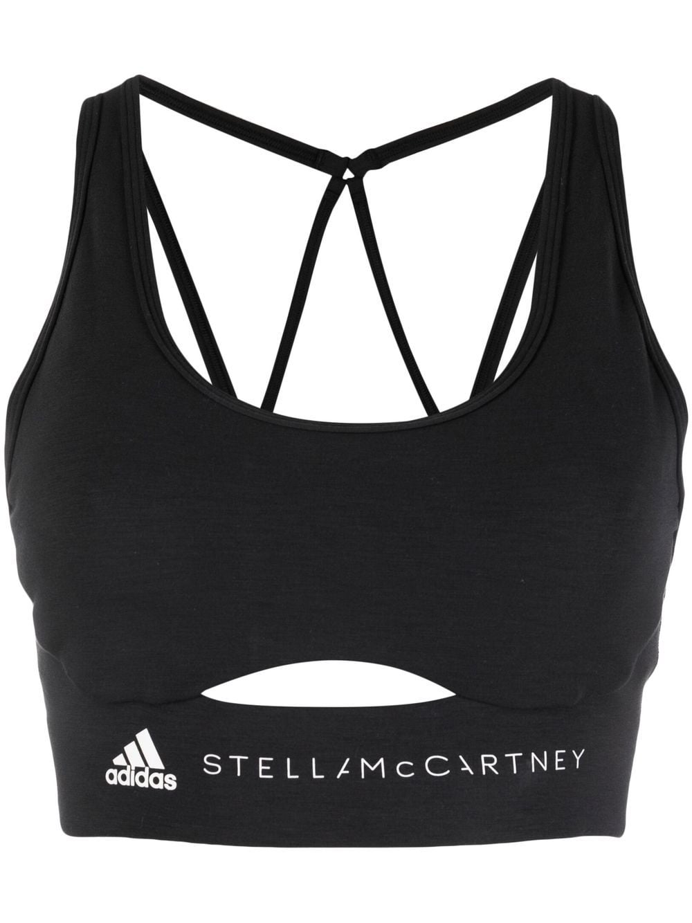 adidas by Stella McCartney logo-print bralette top - Black