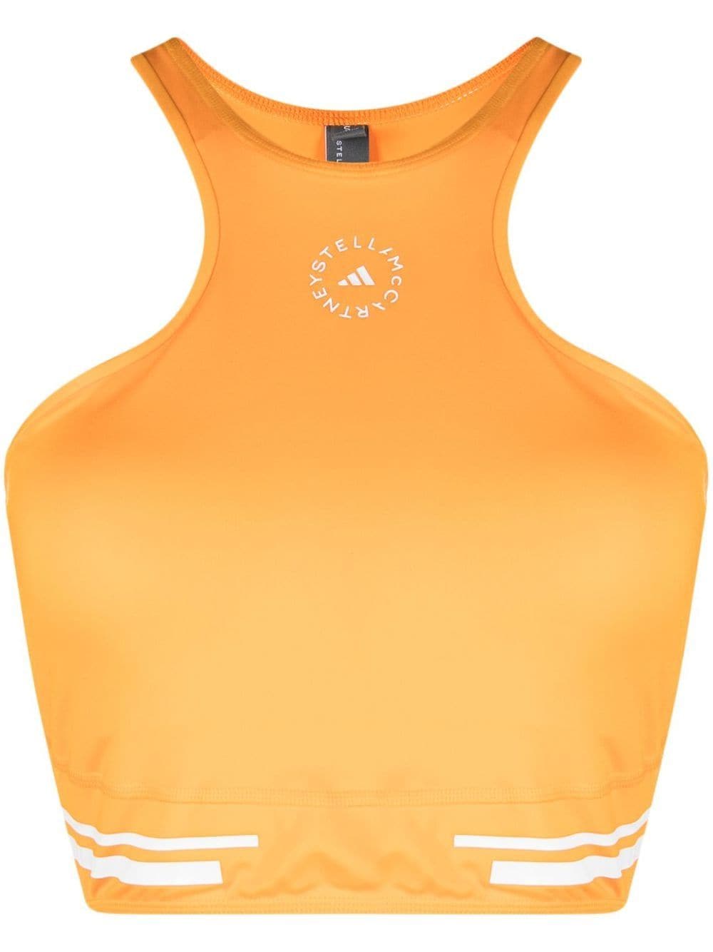 adidas by Stella McCartney logo-print performance tank top - Orange