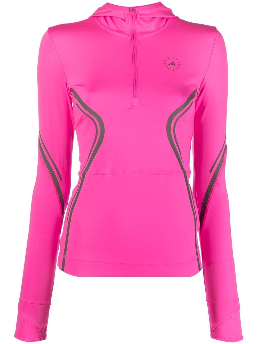 adidas by Stella McCartney zipped logo long-sleeve top - Pink