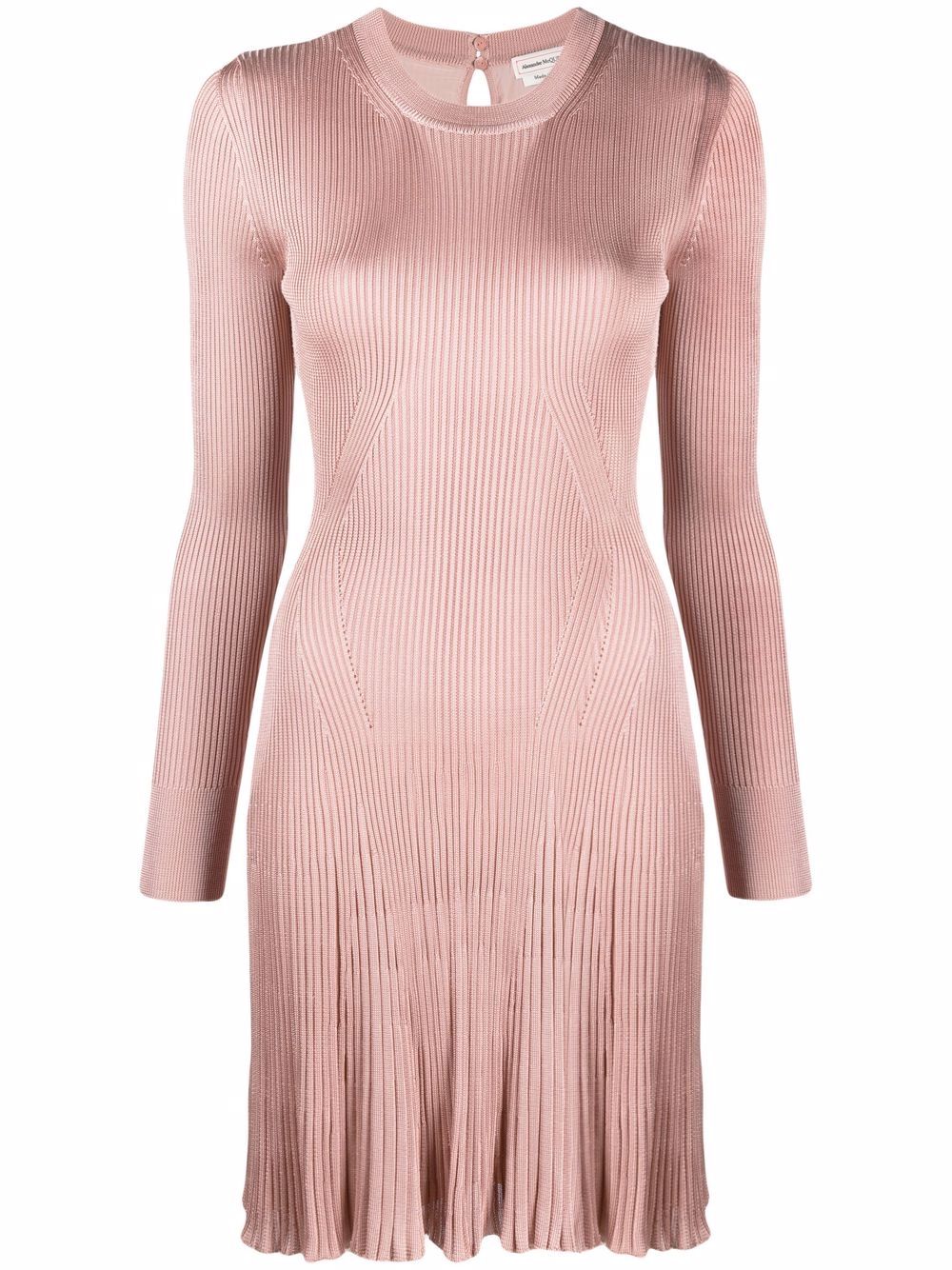 Alexander McQueen ribbed-knit pleated dress - Pink