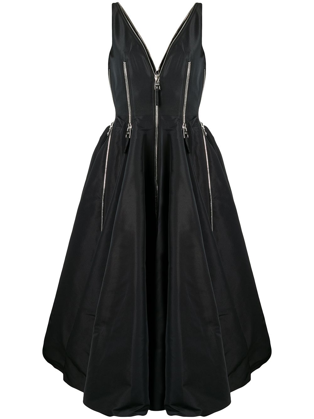 Alexander McQueen zipped A-line dress - Black