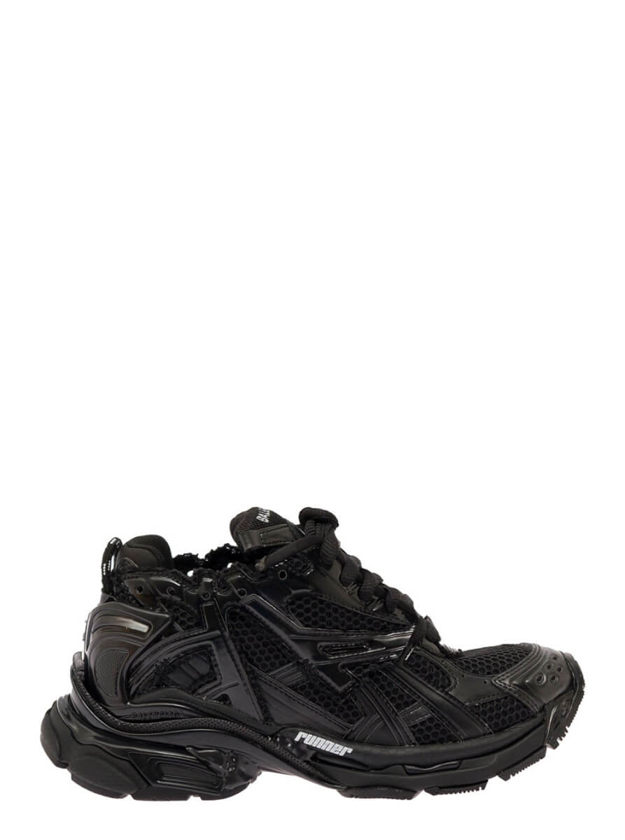 Balenciaga Runner Black Sneakers With Mesh Details In A Mix Of Materials Woman