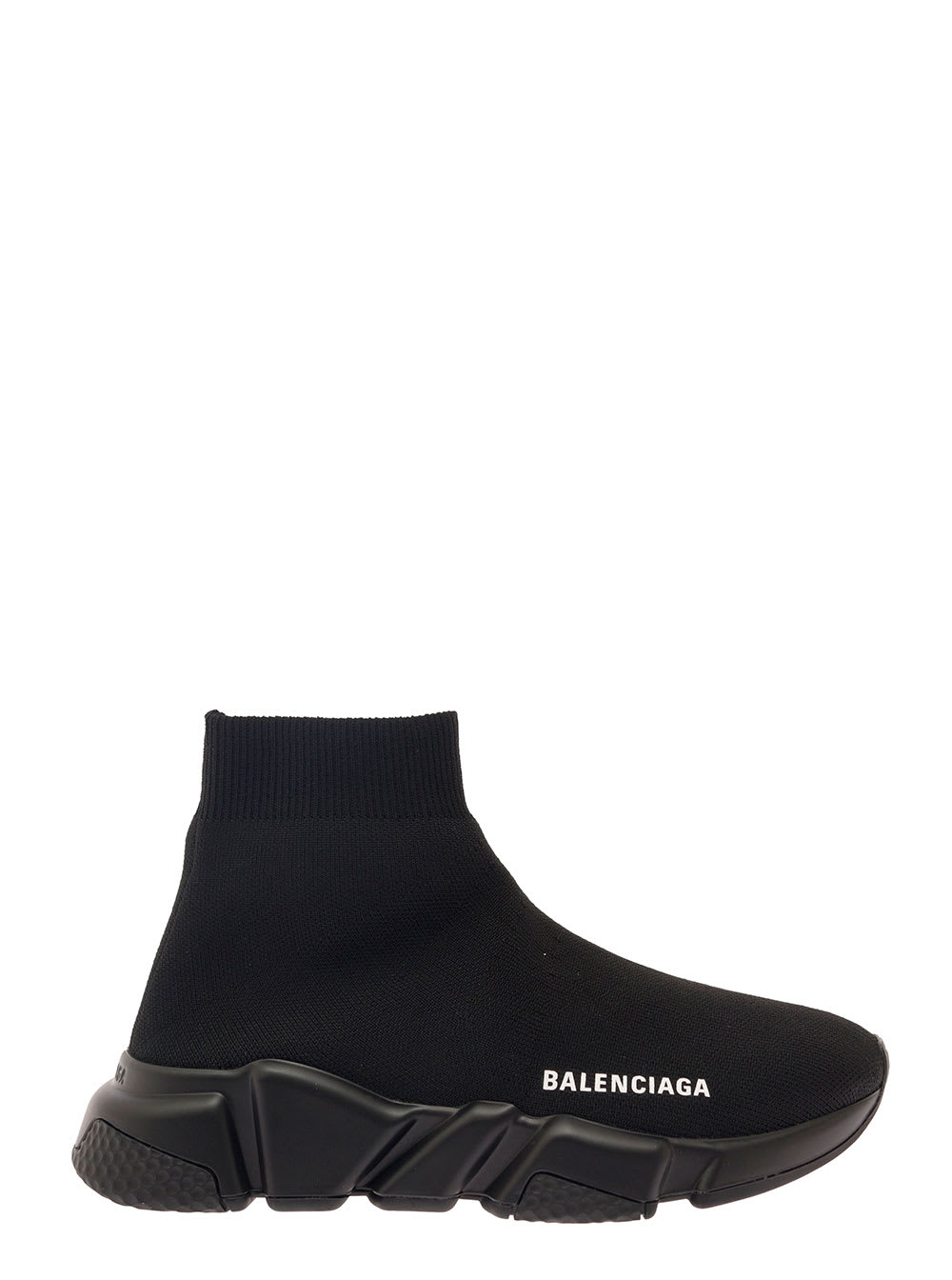 Balenciaga Speed Black Sneakers With Contrasting Logo In Stretch Fabric Woman