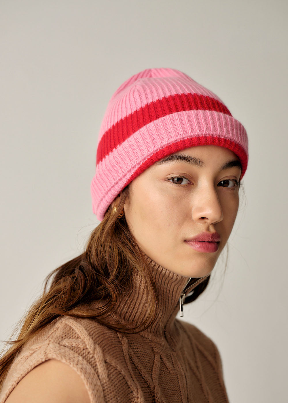 Bia Beanie - One Size / Blossom Pink/Rouge Red