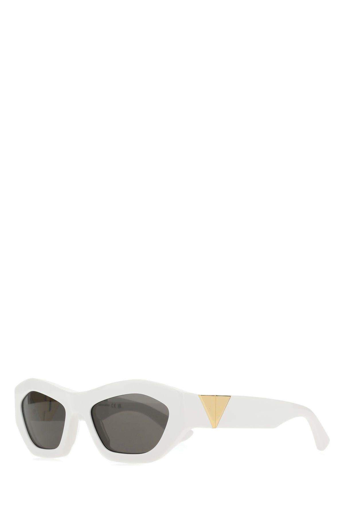 Bottega Veneta Eyewear White Acetate Angle Sunglasses