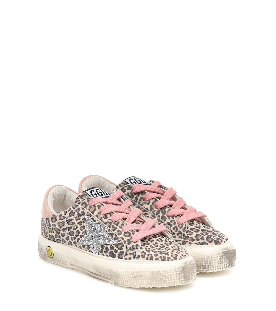 Golden Goose Kids May leopard-print leather sneakers