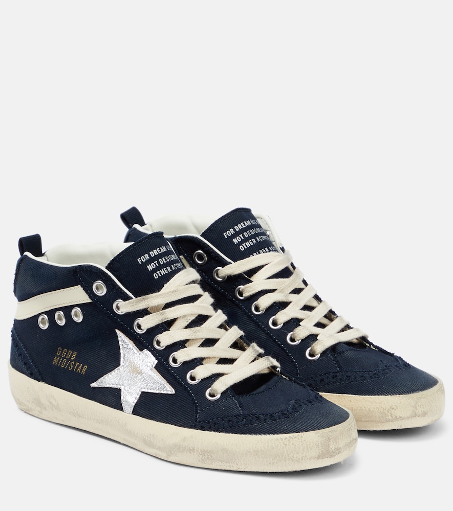 Golden Goose Mid Star canvas and leather sneakers