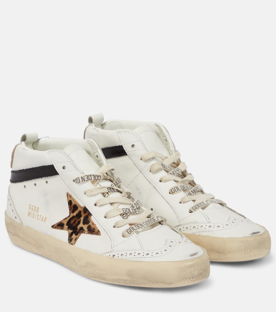 Golden Goose Mid Star suede and leather sneakers