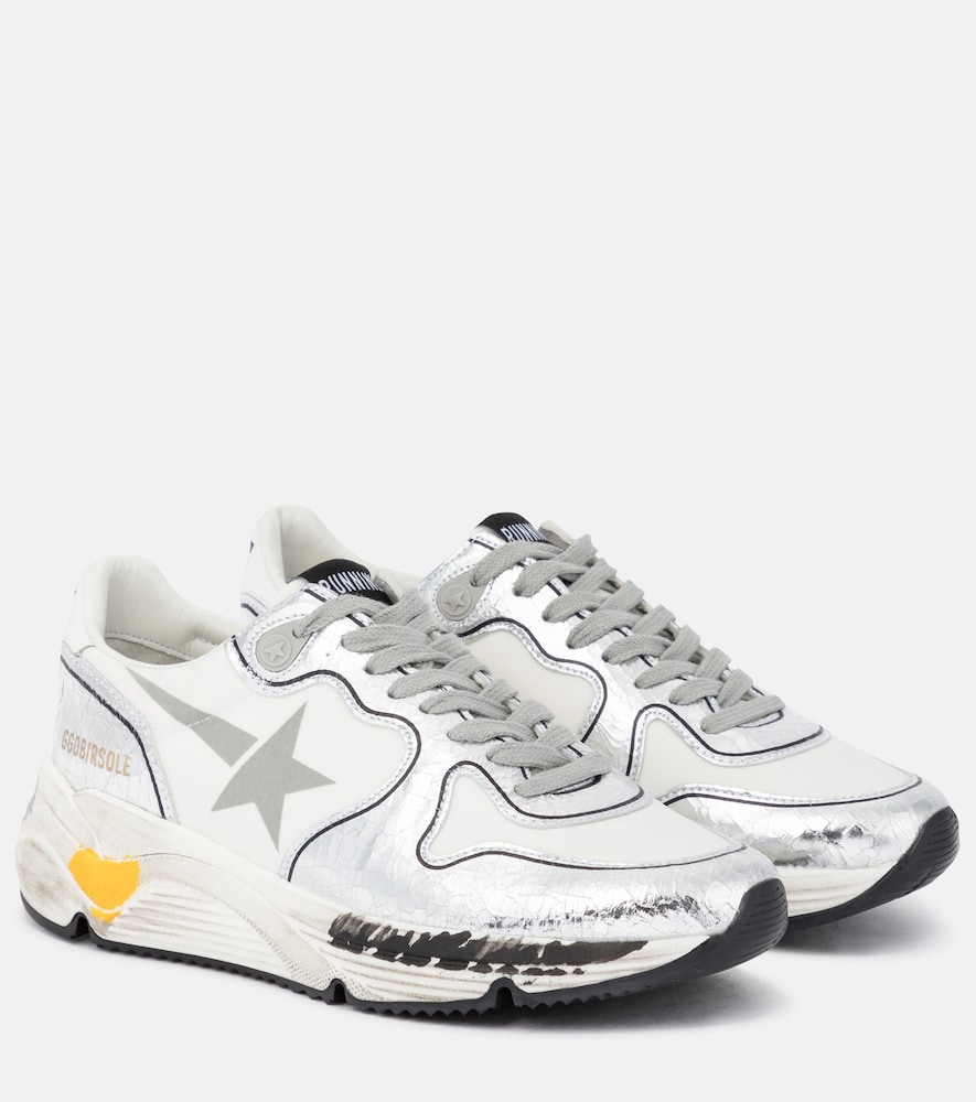 Golden Goose Running Sole leather-trimmed sneakers
