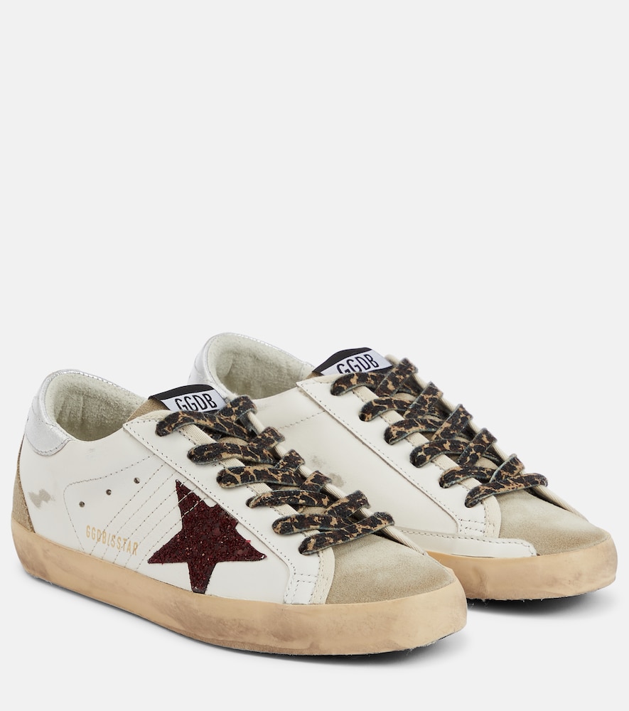 Golden Goose Super-Star glittered leather sneakers