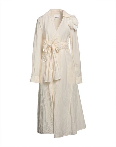 Jil Sander Woman Long dress Ivory Size 6 Linen, Cotton