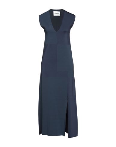Jil Sander Woman Long dress Midnight blue Size 0 Silk, Viscose, Elastane, Polyester