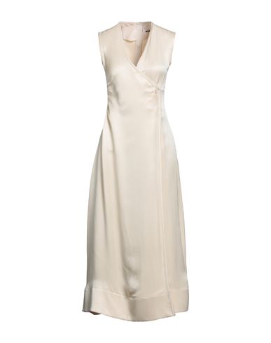 Jil Sander Woman Midi dress Cream Size 8 Viscose, Silk