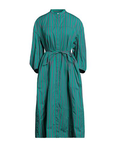 Jil Sander Woman Midi dress Green Size 2 Cotton