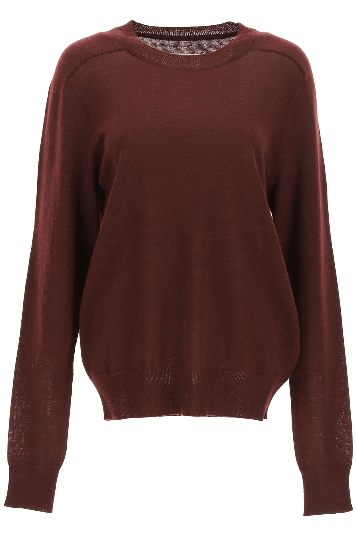 MAISON MARGIELA STICHING SWEATER WITH SUEDE PATCHES