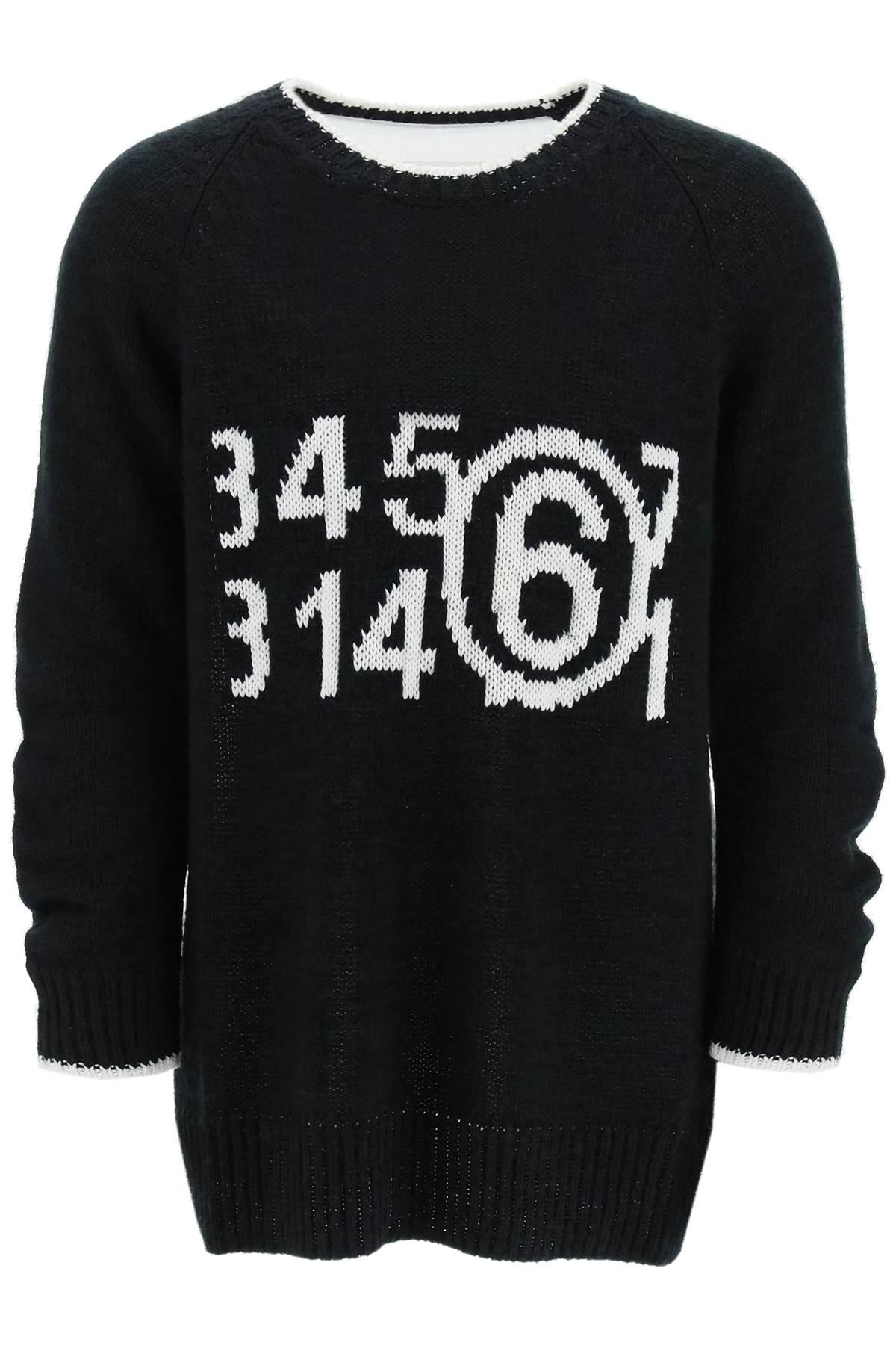 MM6 MAISON MARGIELA LOGO SWEATER IN COTTON KNIT AND JERSEY