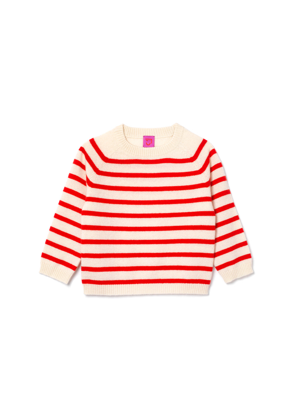 Maisy Striped Jumper - 3M-12M / Ivory/Rouge Red Stripes