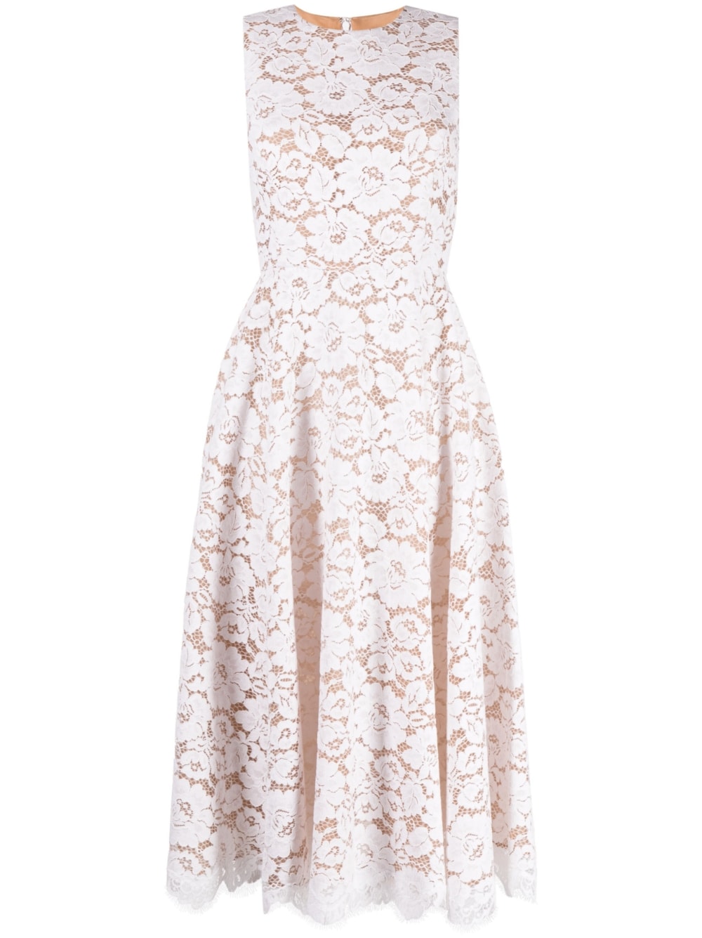 Michael Kors Collection floral lace-detail midi dress - White