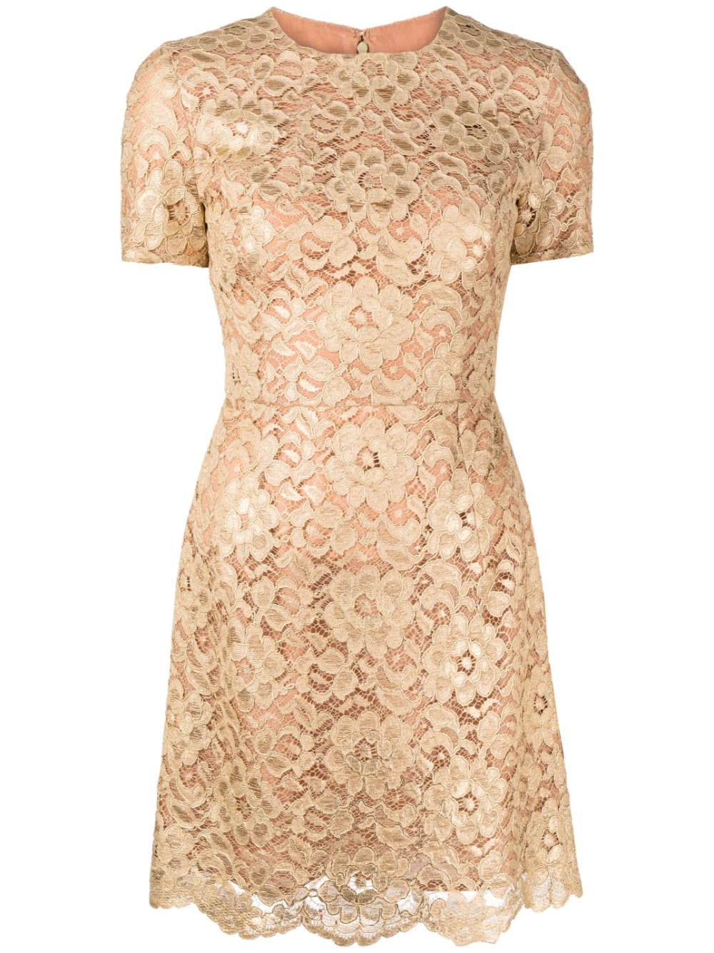 Michael Kors Collection floral lace-detail mini dress - Gold