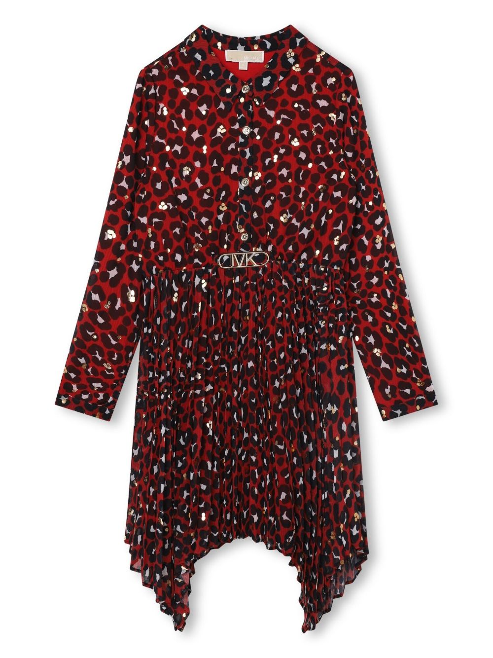Michael Kors Kids MK Empire leopard-print dress - Red
