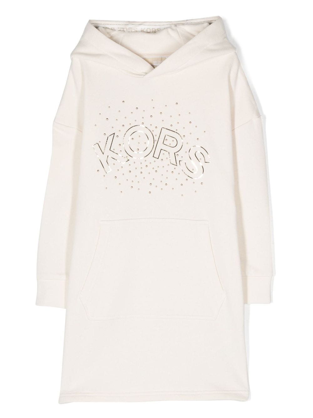 Michael Kors Kids logo-print stud-embellished hooded dress - Neutrals