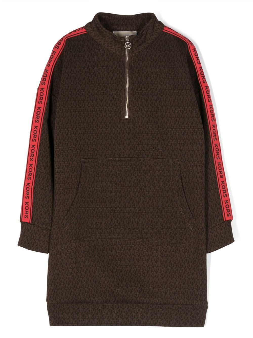 Michael Kors Kids monogram-pattern long-sleeve dress - Brown