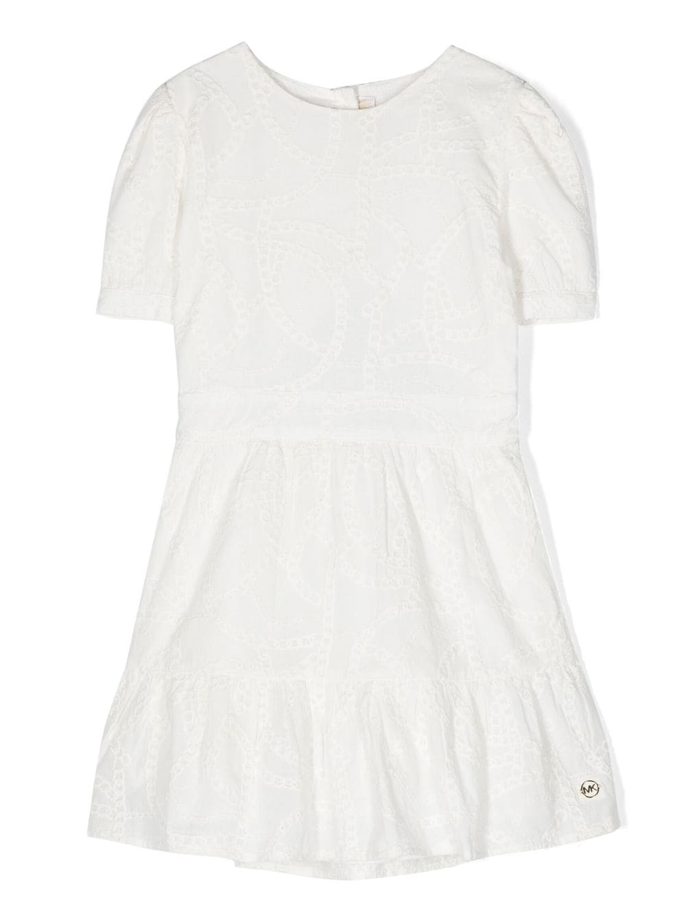 Michael Kors Kids ruffled-trim broderie dress - White