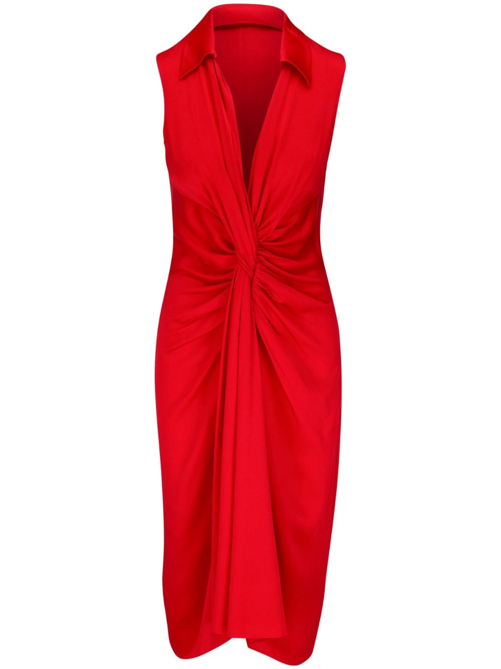 Michael Kors knot-detailed V-neck dress - Red