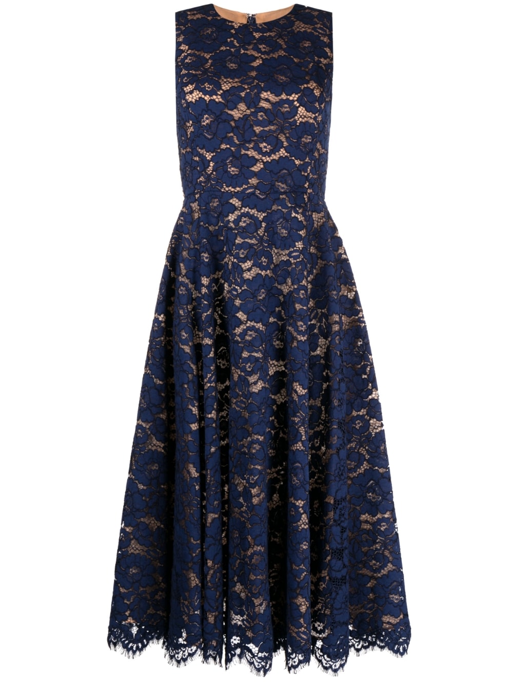 Michael Michael Kors floral lace-detail midi dress - Blue