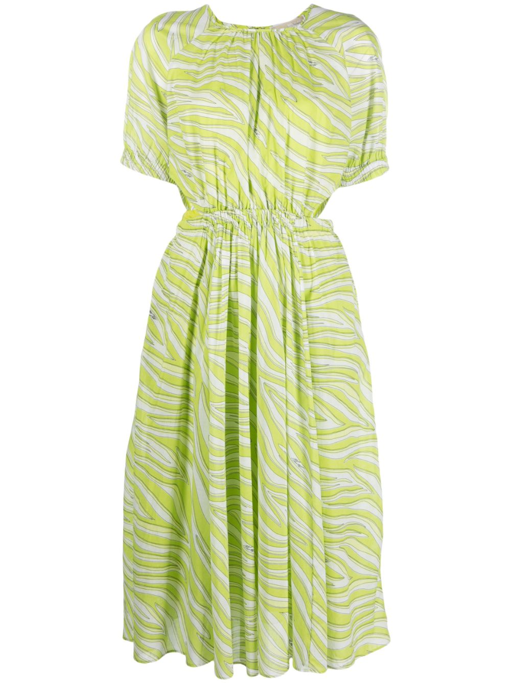Michael Michael Kors zebra-print cotton midi dress - Green