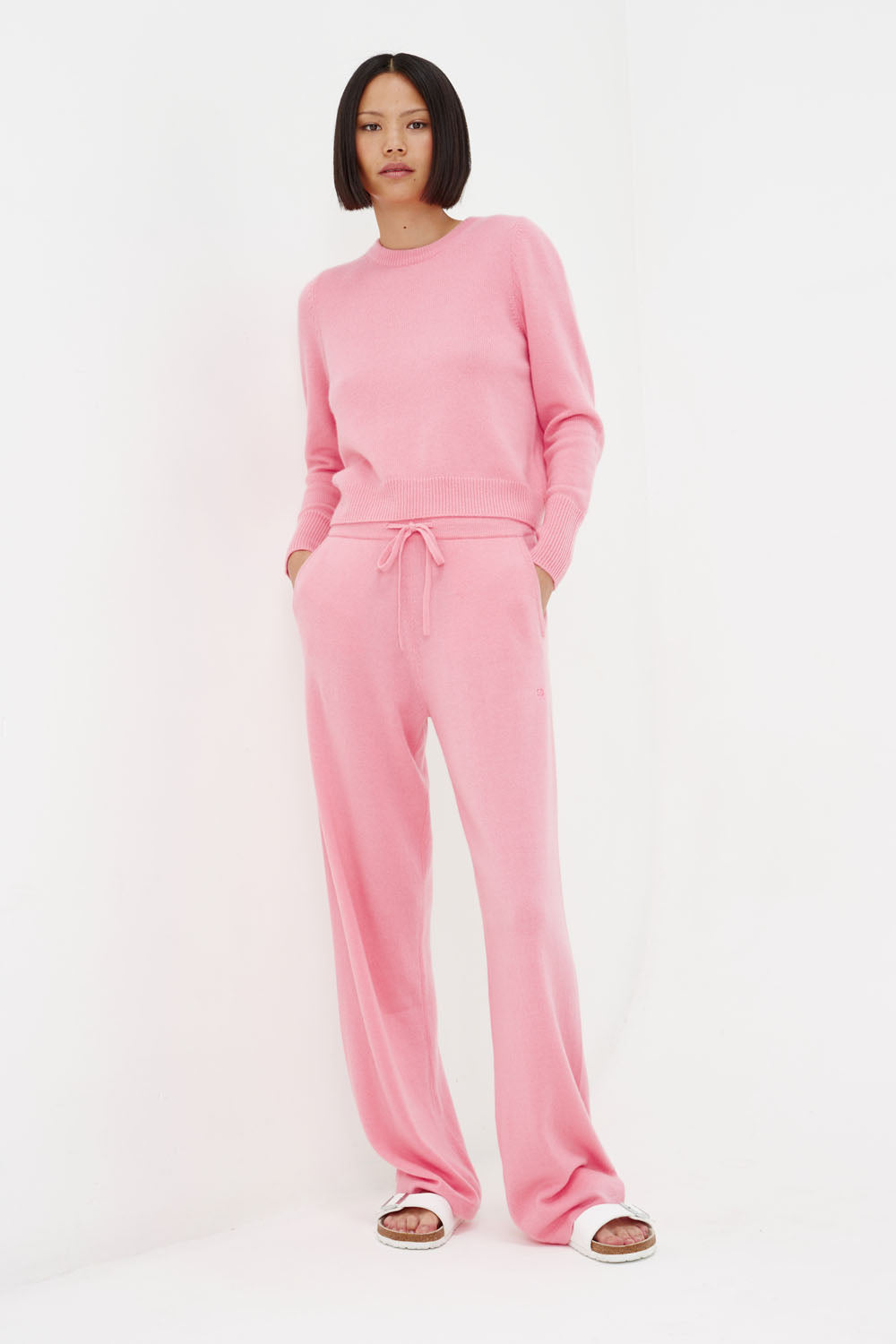Pink Lily Cashmere Wide-Leg Pants