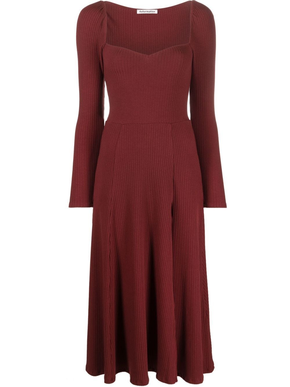 Reformation Banks rib-knit dress - Red
