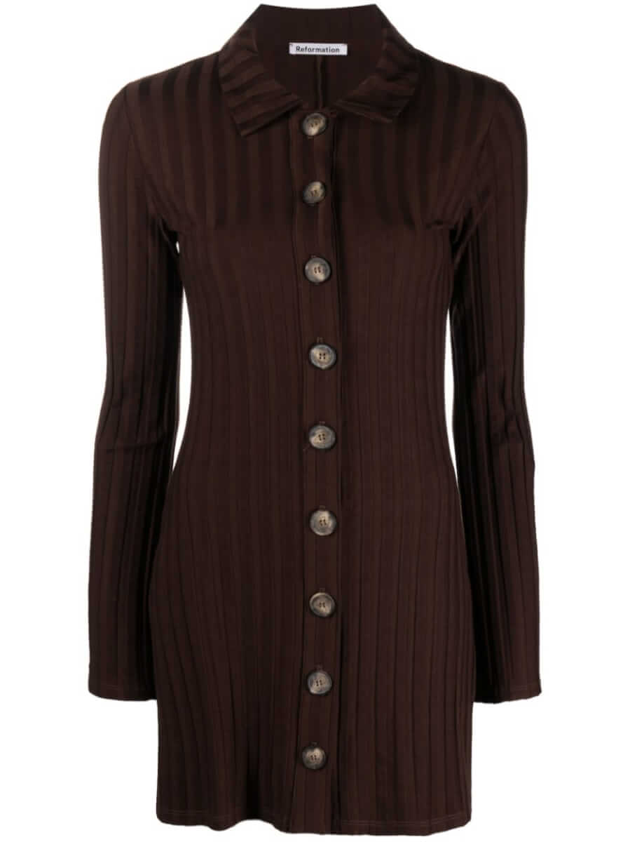 Reformation Benton long-sleeve dress - Brown
