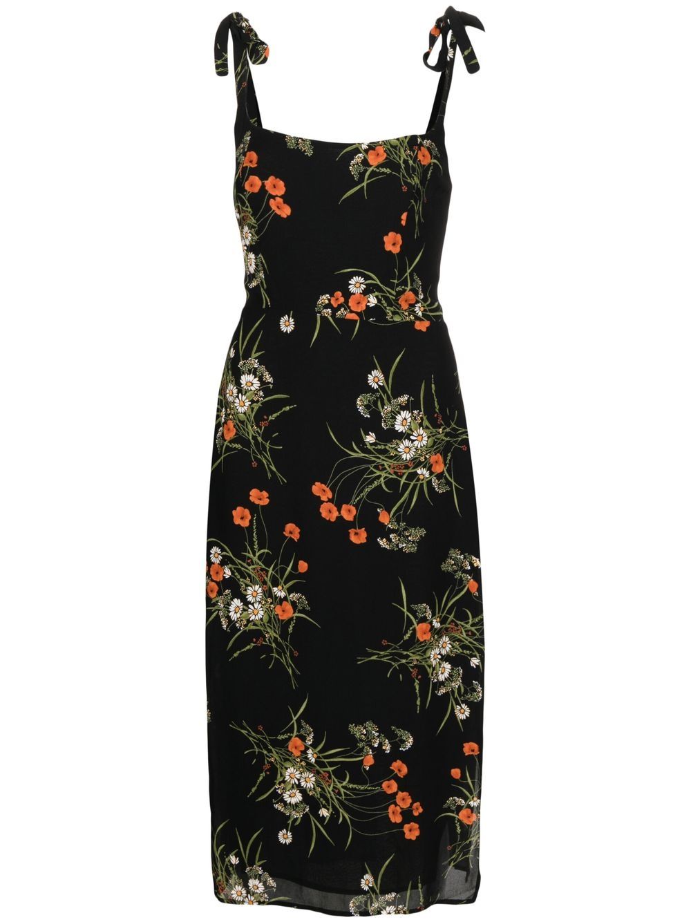 Reformation Besse floral-print georgette slip dress - Black
