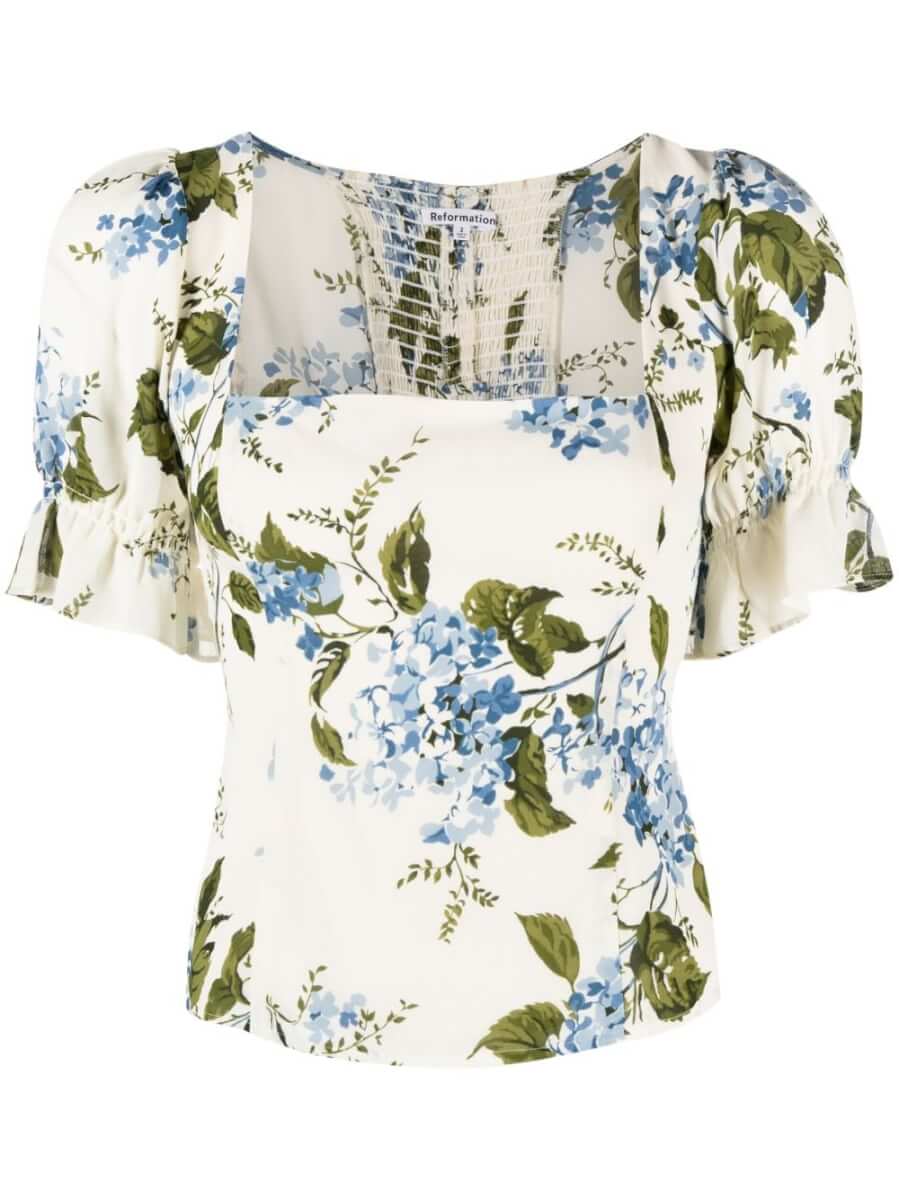 Reformation Constance floral-print top - White