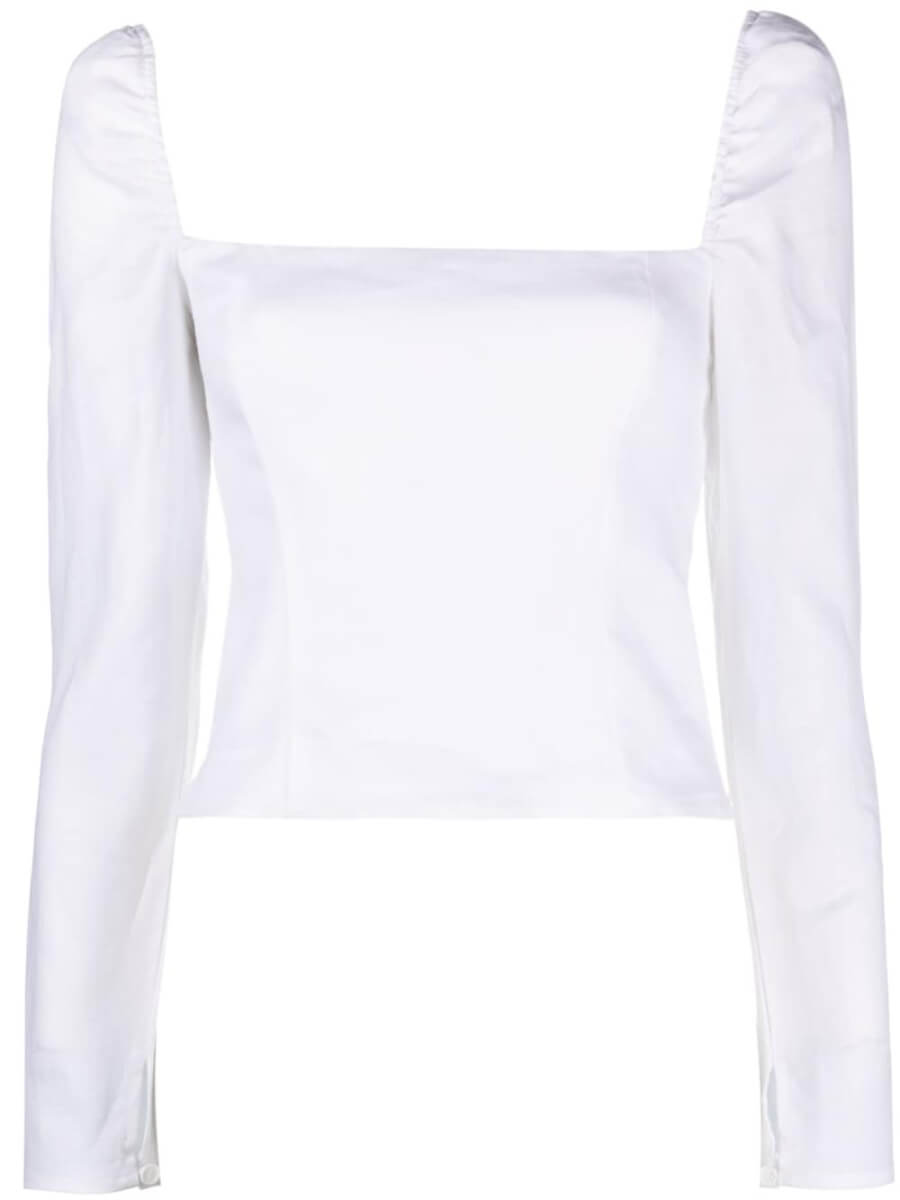 Reformation Khloe long-sleeve linen top - White