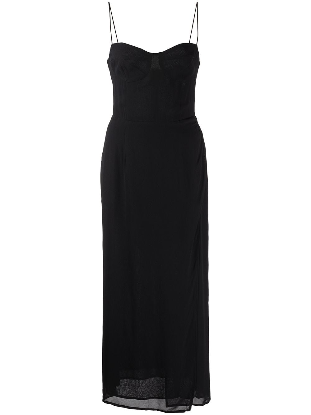 Reformation Kourtney side slit dress - Black