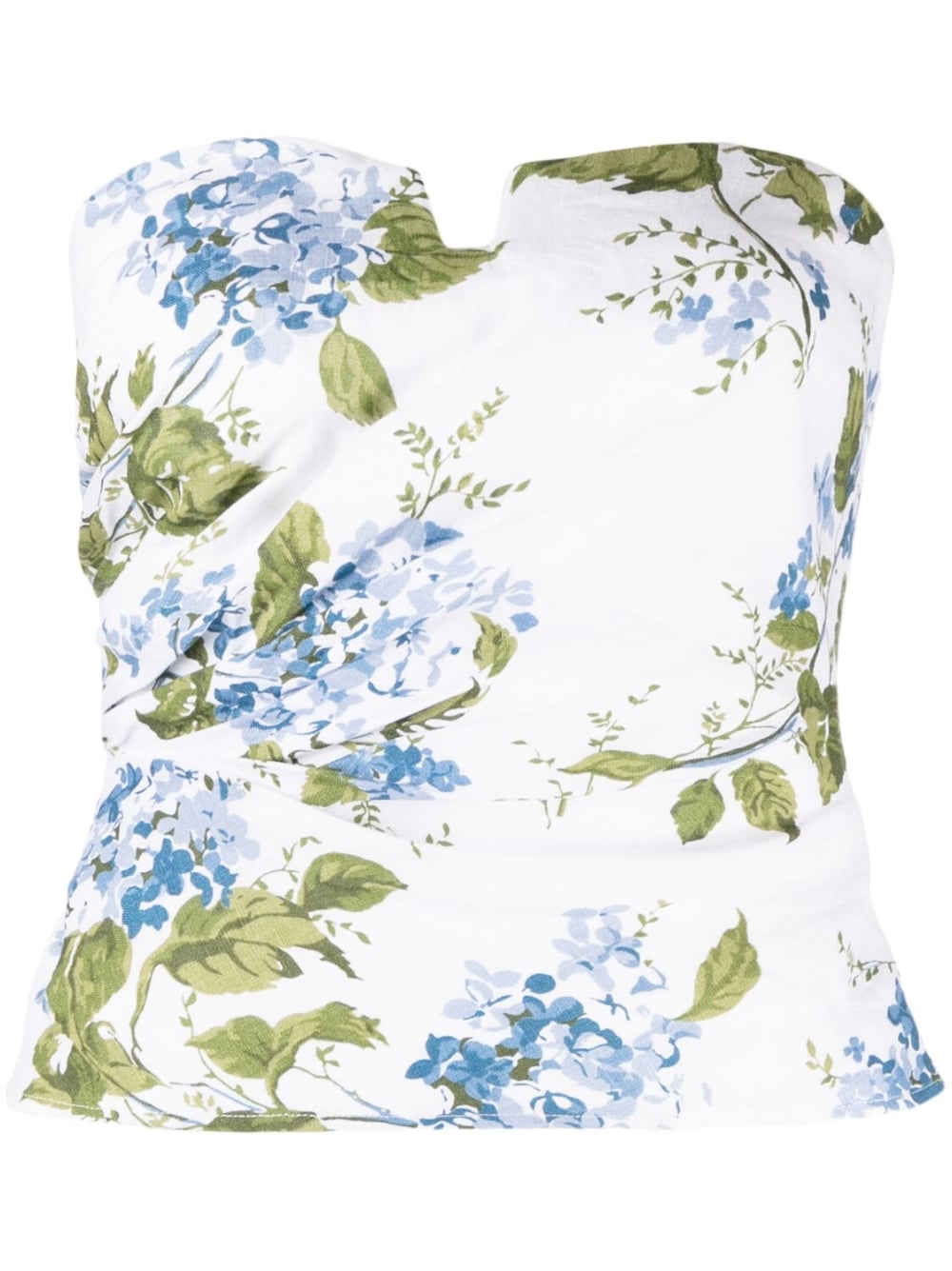 Reformation Madelyn floral-print linen top - White