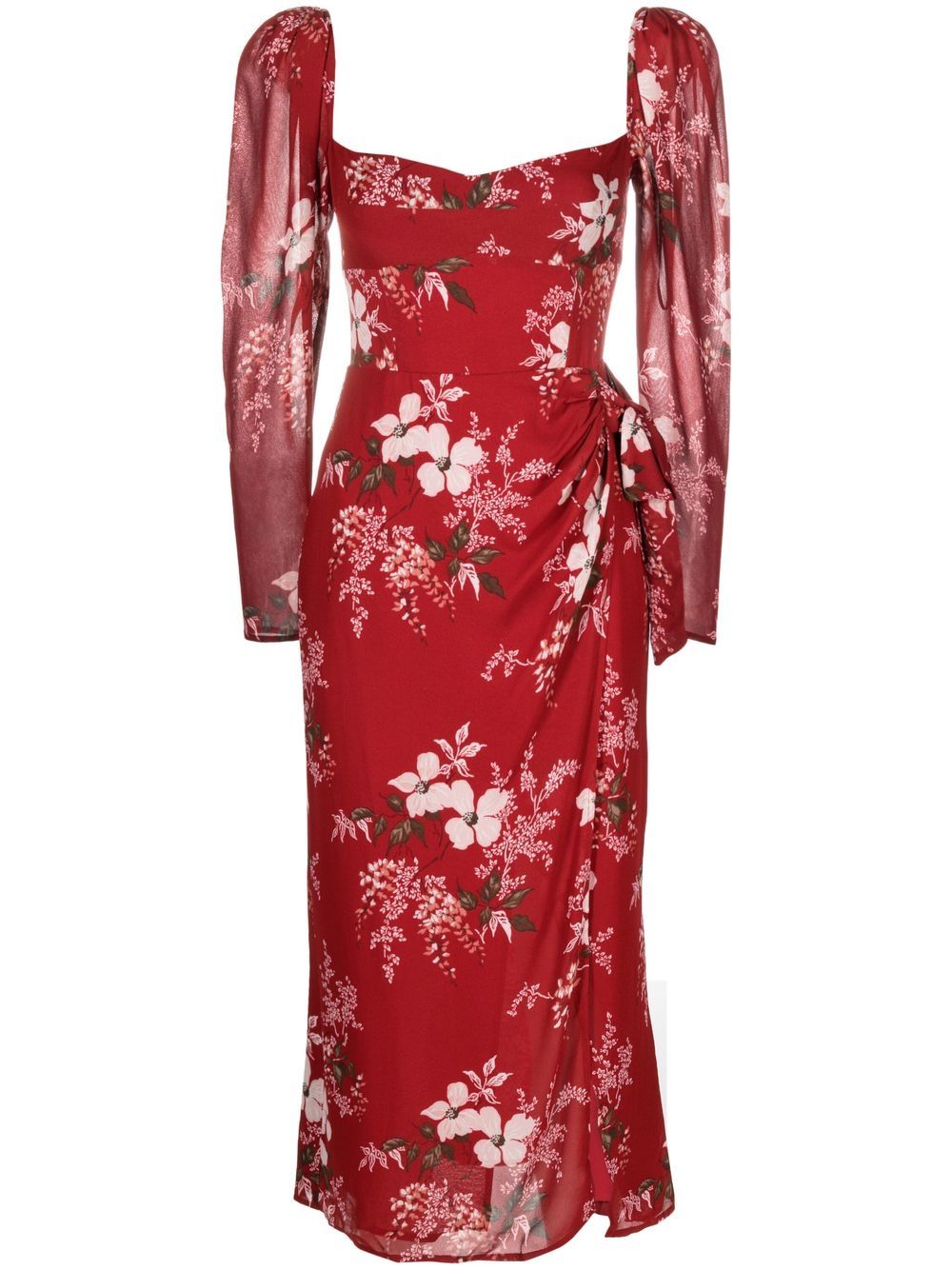 Reformation Theo floral-print dress - Red