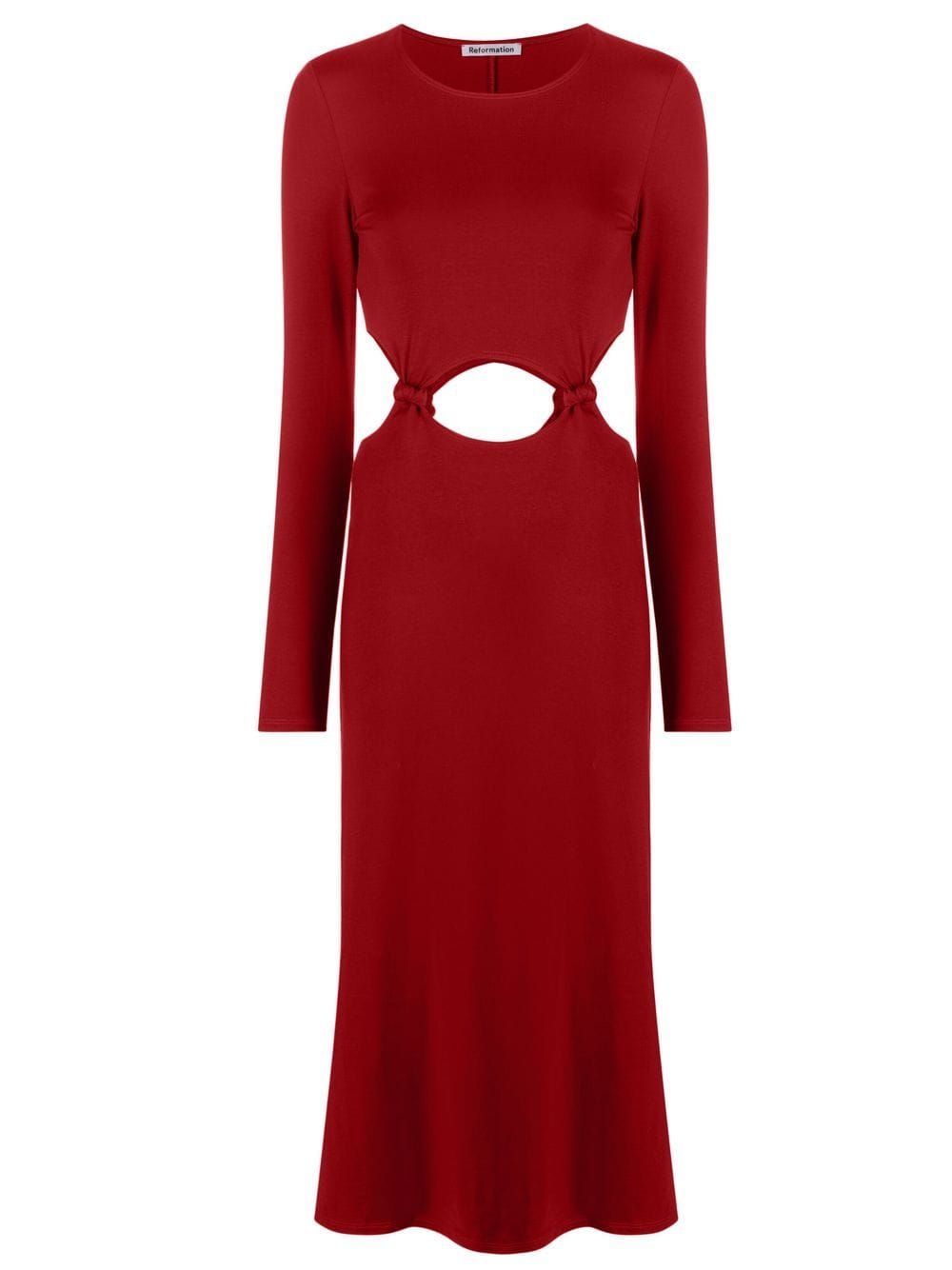 Reformation Via long-sleeve dress - Red