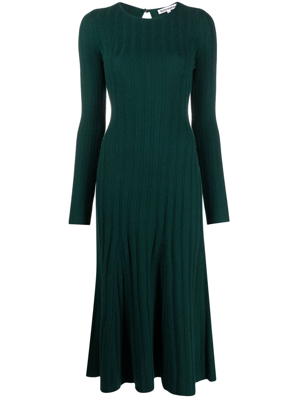 Reformation long-sleeve knitted dress - Green