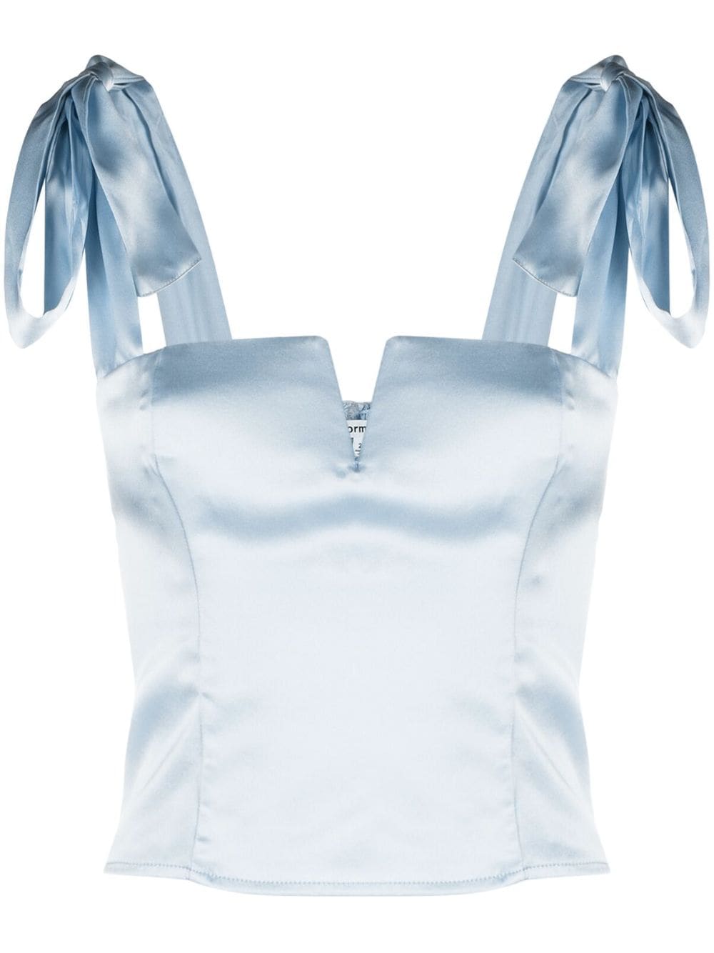 Reformation tie-fastening straps silk top - Blue