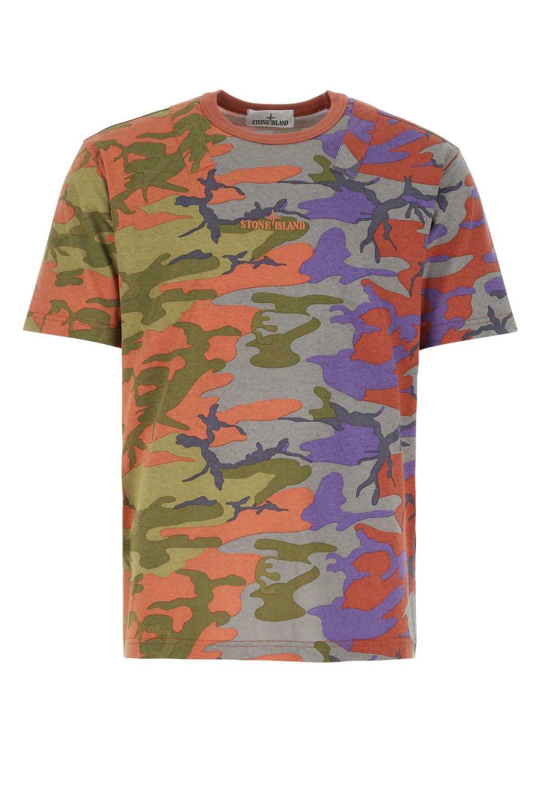 Stone Island Camouflage-Printed Crewneck T-Shirt